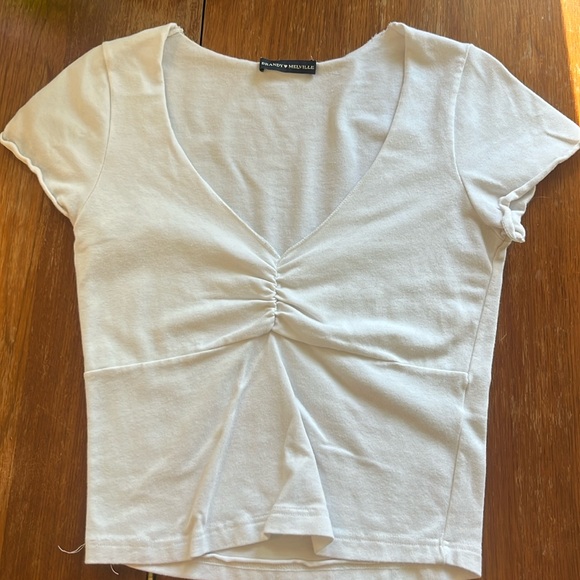 White brandy cropped tee. - Picture 1 of 3